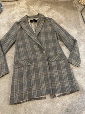 Zara basic plaid brown blazer