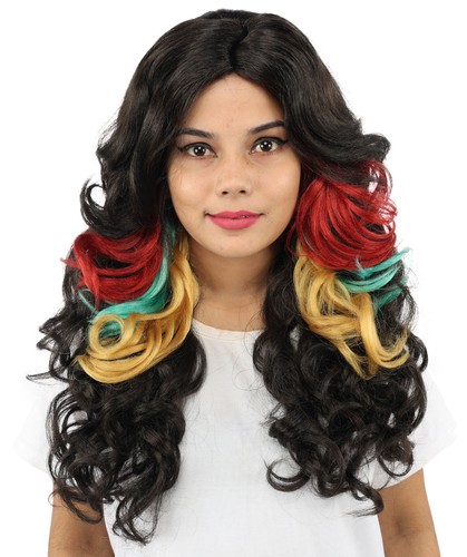 Hpo long wavy rainbow wig - long,