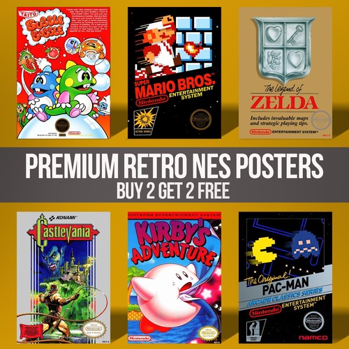 Retro nes poster vintage - nes,