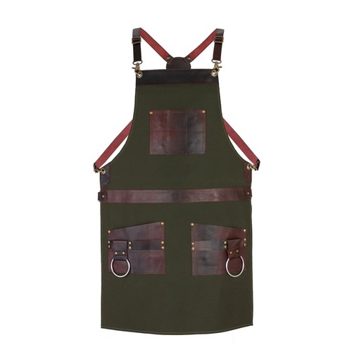 Green canvas apron with - apron,