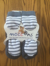 Mocc Ons Moccasin Slipper Socks 18-24 months UK 5/6 Blue. BNIB