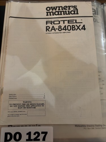 840bx4 rotel amplifier - rotel,