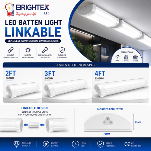 Led linkable batten light 2ft - led,
