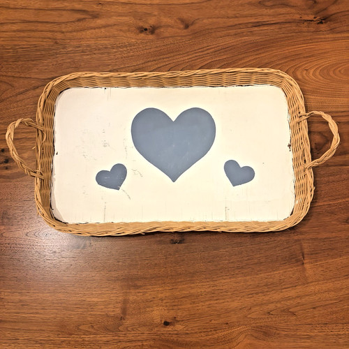 Vintage wooden and wicker