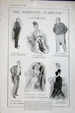 Old Antique Print 1906 Alabaster Staircase Comedy Theatre Abbotsford Duke 20th