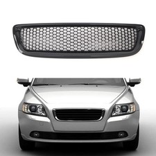 Gloss Black Honeycomb Mesh Front Bumper Grille Grill For VOLVO S40 V50 08-12 MK2