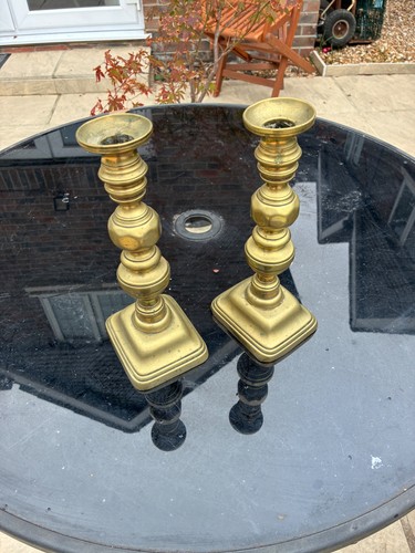 Brass candle holder pair - holder,