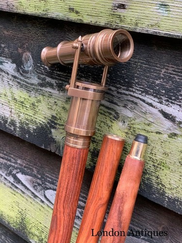 Vintage brass telescope handle - brass,