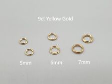9Ct Yellow Gold Split Ring 5-6-7mm 9K Solid Gold Safety Charm Attach Link 1pc