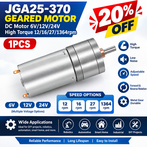 1pcs jga25 370 motor - jga25-370, geared