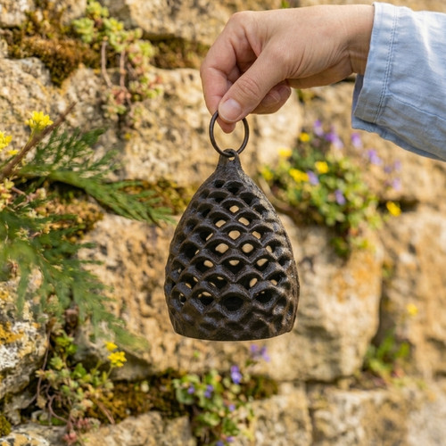 Cast iron pine cone tealight - iron,