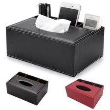 Multifunction PU Leather Pen Pencil Remote Control Tissue Box Cover Holder