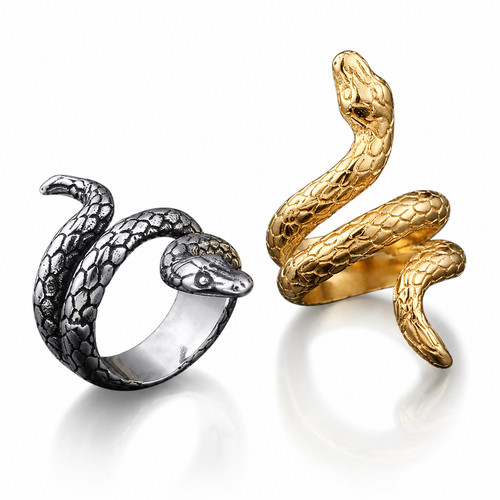 Stainless steel snake rings - steel,