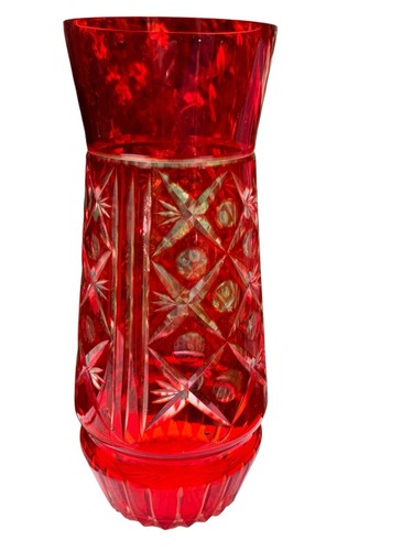 Vtg bohemian ruby red - bohemian, cut