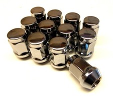 12 Silver Wheel Nuts Lugs UNF