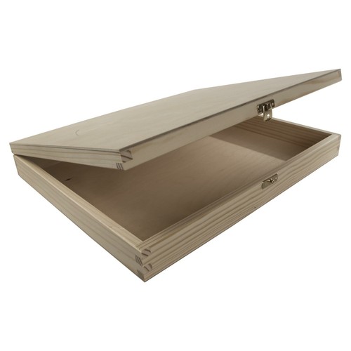 Large shallow wooden box - shallow, &