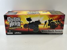 Guitar Hero World Tour Wireless Drum Kit Controller PS3 PS2 Pedal, Sticks #250