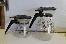2 x Vintage Retro JAJ Pyrex Glass Coffee Tea Pot 16/10cm high x 9/10cm dia
