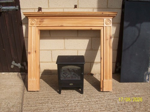 Pine fireplace surround - , with