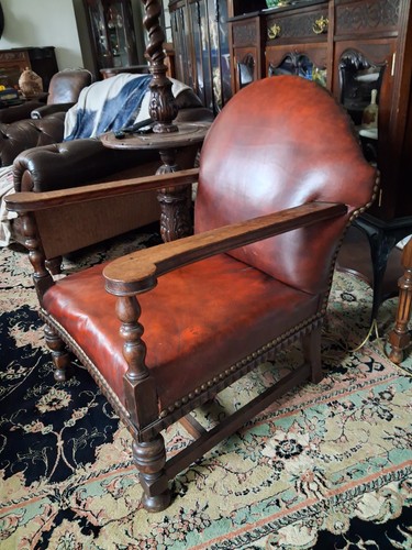 Antique edwardian club chair - edwardian,
