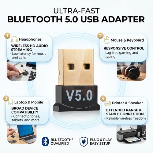 Usb bluetooth adapter - 5.0,