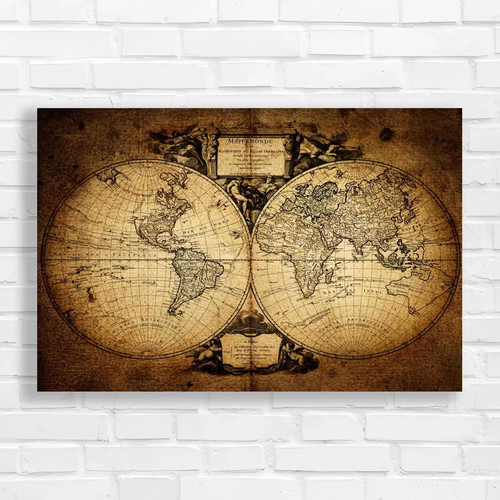 Map world 1752 canvas - map,