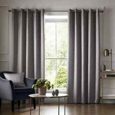 Ashley Wilde Elstree Smoke Eyelet Curtains (Pair) - 46 x 72'' (117 x 183cm)