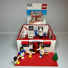 Vintage LEGO Homemaker Set 231 Hospital & Manual *Missing Few Stickers No Box*