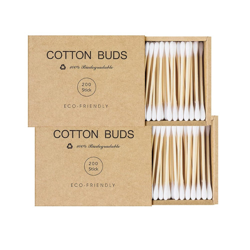 Bamboo qtips cotton swabs - cotton, with