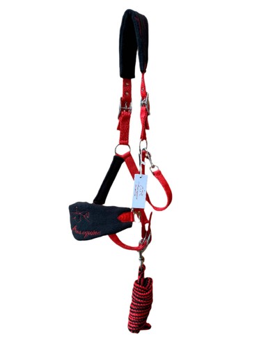 Nylon horse headcollar fleece - horse,