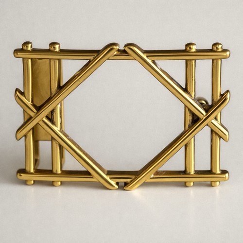 Raw brass belt buckle - belt,