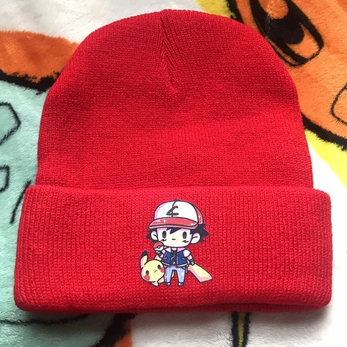 Ash and pikachu red beanie - , hat
