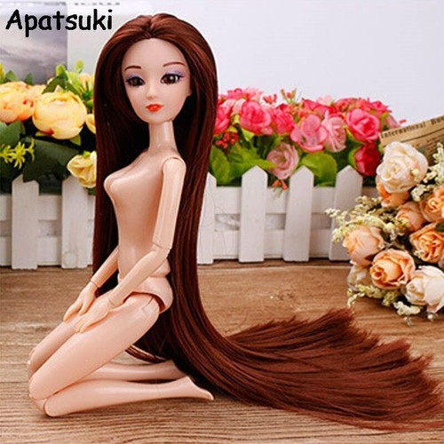 Doll head with long brown - doll,