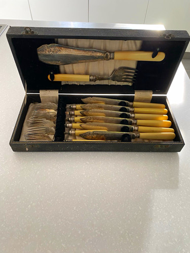 Antique silver plated fish - antique,