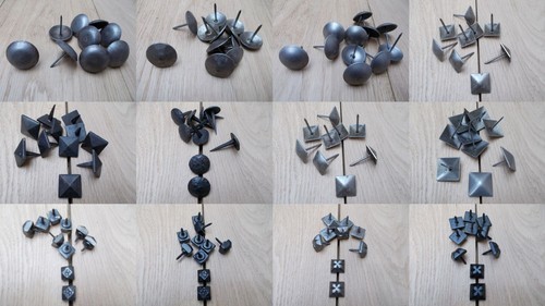 Door studs nails steel - steel, antique