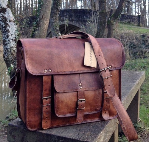 Leather laptop bag - leather,