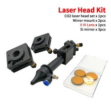 CO2 Laser Head Mirror Lens Integrative Mount +3 Si Mirror II-VI Lens 40-180W