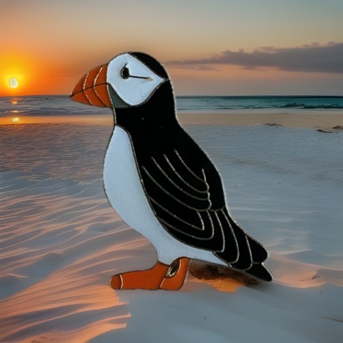 Rspb pin badge puffin - ,