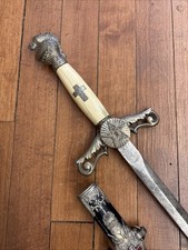 Antique MASONIC KNIGHTS TEMPLAR SWORD M.C.Lilly & Co Etched Blade 18th Century