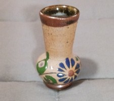 Vintage 2" Miniature Mexico Tonala  Pottery Vase