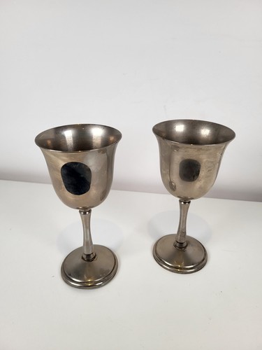 Pair vintage goblets chalices - goblets,