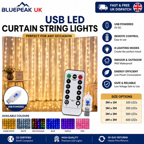 Usb led curtain - curtain, string