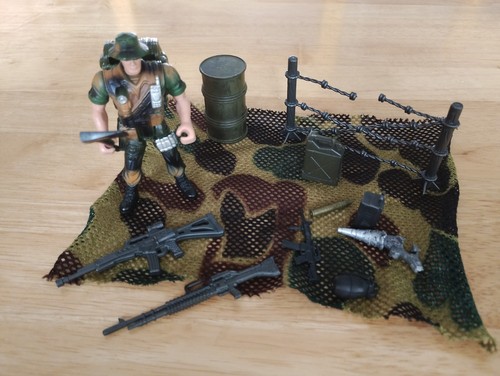 Army man with accessories play - army,