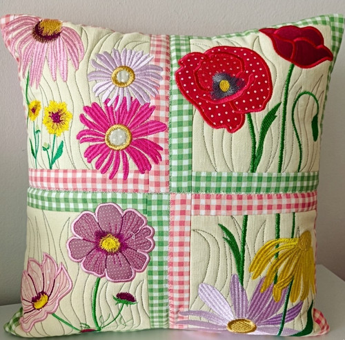 Handmade floral patchwork - floral,