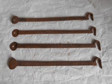 Vintage french shutter hooks hand made artisan early 1800s 2 x pairs 30cms