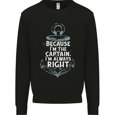 Sailing Captain Narrow Boat Barge Sailor Kids Sweatshirt Jumper