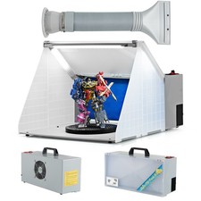 Airbrush Spray Booth Portable Paint Booth Kit Lighted Hobby Spray Booth W/ Fan