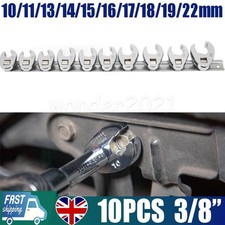 10PCS Crow Foot Spanner Set 10mm-22mm 3/8" Drive TOOLS Open End Spanner