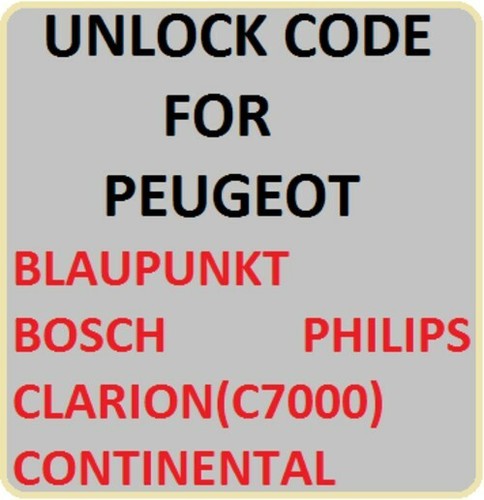 Unlock radio code peugeot - unlock,