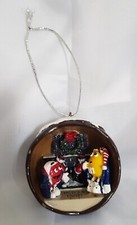 M&M'S WORLD - RED AND YELLOW HE DOES EXIST RESIN CHRISTMAS TREE ORNAMENT PUDDING